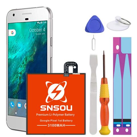 SNSOU 3100mAh Li-Polymer Replacement B2PW4100 Battery for HTC Google Pixel 1st 5" 35H00261-00M G-2PW410 Nexus S1